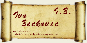 Ivo Bećković vizit kartica